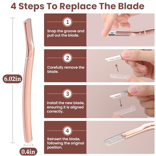 AIBRIT PRO Dermaplaning Tool for Face & Eyebrow Razor - 12 Blades