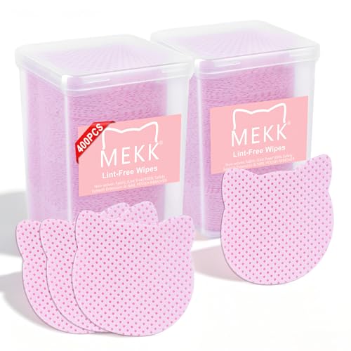 MEKK Cat-Shaped Lint-Free Nail Wipes - 400PCS, Super Absorbent
