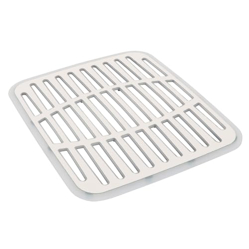 Spectrum Small Sink Mat Protector - Non-Slip Rubber with Raised Feet for Quick Drying, Buttercream