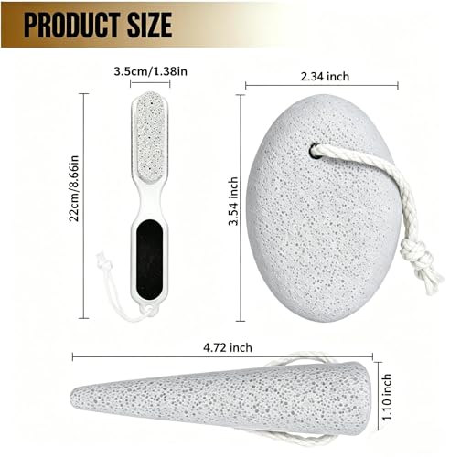 3PCS Pumice Stone Pedicure Tools Set for Exfoliating Hands & Feet