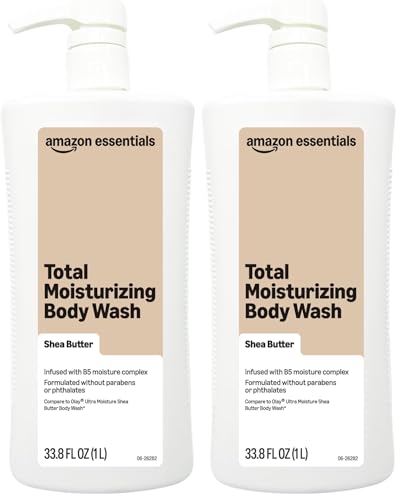 Amazon Essentials Moisturizing Body Wash with Shea Butter, 33.8 fl oz (2 Pack)