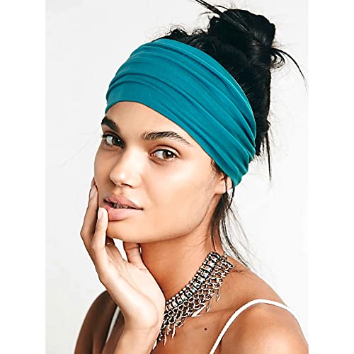 Jesries Extra Wide Turban Headbands for Women - 10 Pack, Soft Fabric
