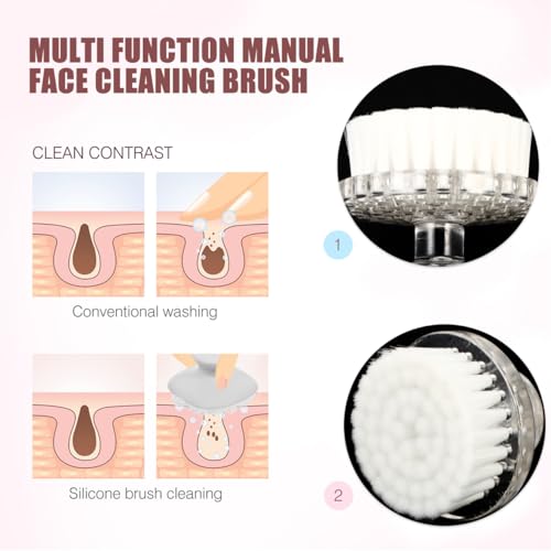 Exceart Manual Facial Cleansing Brush Pore Cleaning Soft Face