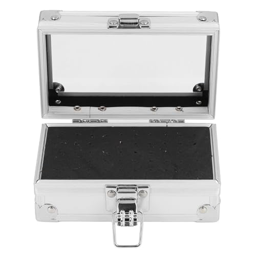 Aluminum Nail Drill Bit Storage Case with Transparent Cover