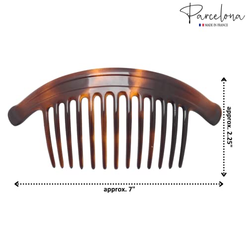 Parcelona Extra Large Tortoiseshell Hair Combs for Updos - 13 Teeth