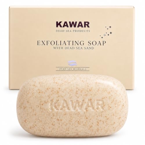 KAWAR Dead Sea Exfoliating Soap Bar with Salicylic Acid - 1-Pack, Vegan & Nourishing