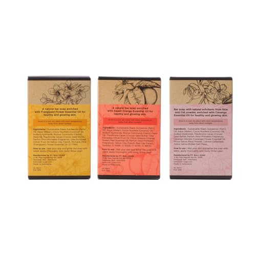 Bali Soap Natural Gift Set for Women - Cananga with Rice & Oat, Handmade Bali Soaps
