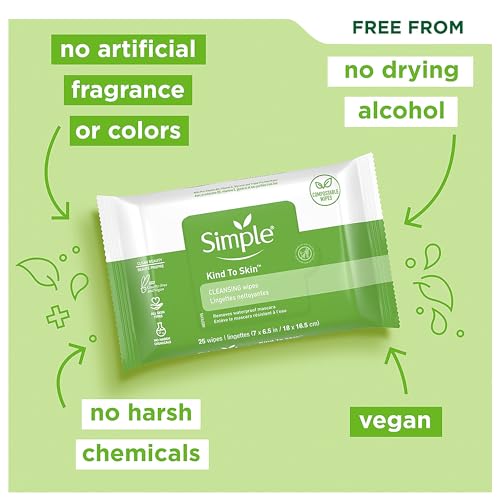 Simple Kind to Skin Cleansing Makeup Remover Wipes - Vegan & Gentle