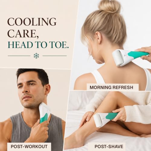 Ice Roller for Face & Eyes - Cooling Puffy Eyes & Wrinkles - Gift-Ready, Reusable, Detachable Head (Beauty by Earth)
