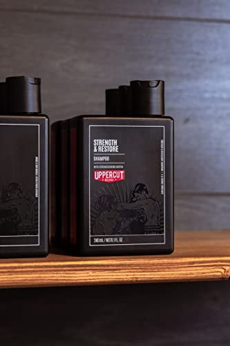 UPPERCUT DELUXE Strength & Restore Shampoo for Men, 8oz - Biotin & Caffeine Thickening Formula