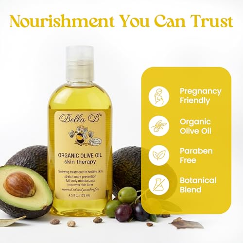 Organic Olive Oil Body Oil for Pregnancy - Stretch Mark Prevention - 4.5 oz