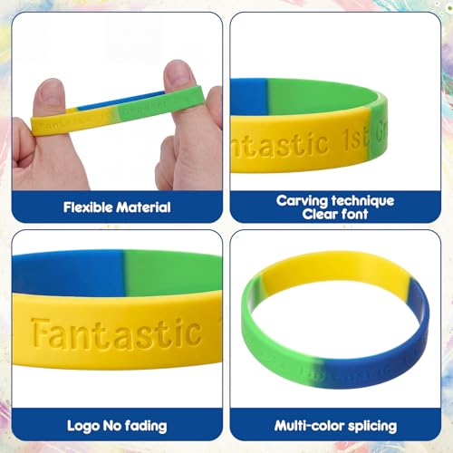 36 Pack Welcome to 1st Grade Silicone Bracelets - Colorful Wristbands for Back to School