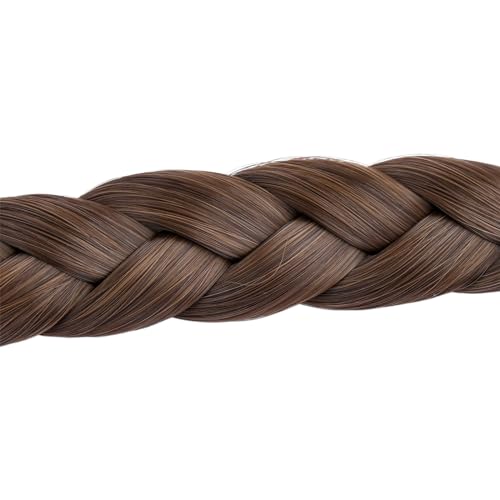 DIGUAN Synthetic Braided Headband, Chunky Plaited Hairpiece - Chestnut