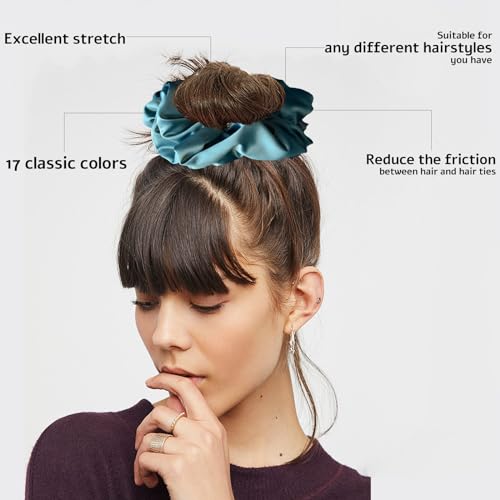 Bsofter 17-Pack Jumbo Satin Scrunchies - 8-Inch Oversized Hair Ties