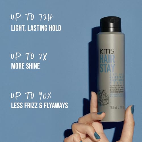 KMS HairStay Dry Oil Hairspray - 72h Anti-Frizz & Shine, 1.9 oz