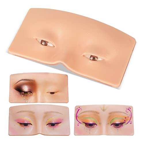 JimKing Open Eyes Makeup Practice Face - Realistic 3D Silicone Skin for Beginners & Professionals
