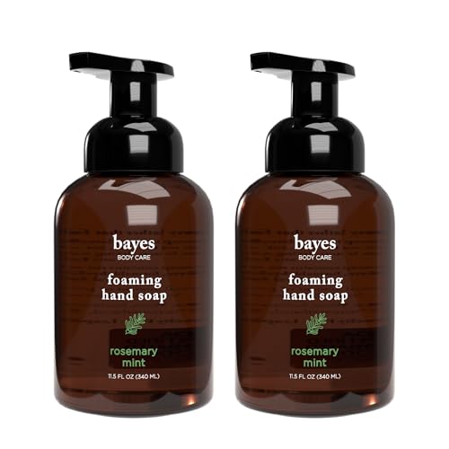 Bayes Foaming Hand Soap - Rosemary Mint, Pack of 2 | Nourishing & Aromatic