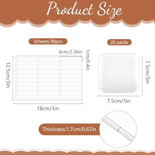 20pcs Nail Storage Box with 90 Double-Sided Tape for Press On Nails