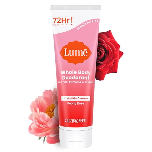 Lume Whole Body Deodorant Cream Tube - 3 Oz Peony Rose
