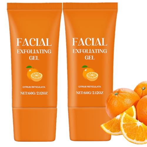 Facial Exfoliating Gel with Orange Enzyme - Hydrating Deep Clean & Skin Rejuvenation (60g, 2pcs)