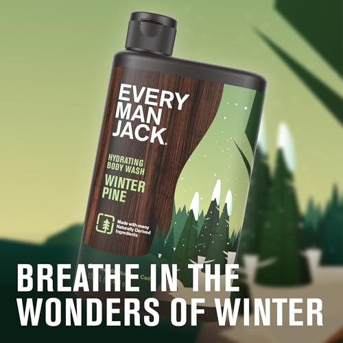 Every Man Jack Hydrating Body Wash for Men, Winter Pine Scent, 2-Pack