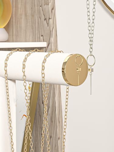 Beige Velvet Necklace Holder Stand - Jewelry Tree Organizer