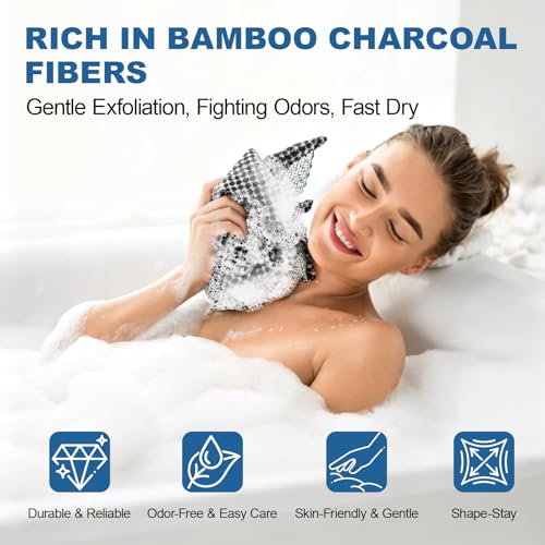 5-Pack Exfoliating Back Scrubber Towels - Dual-Sided Washcloths