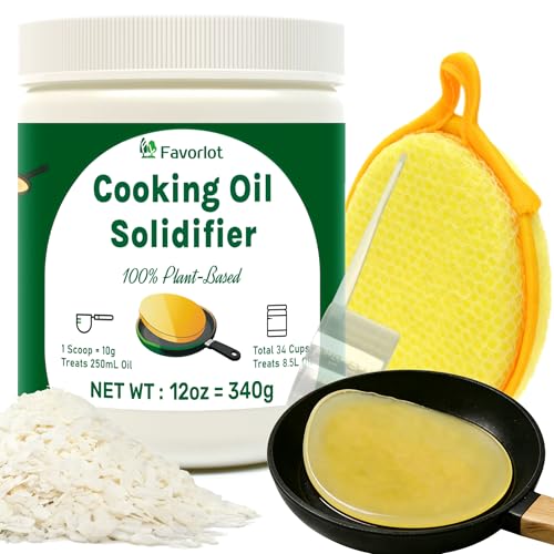 Plant-Based Cooking Oil Solidifier Powder for Easy Disposal - 12 oz