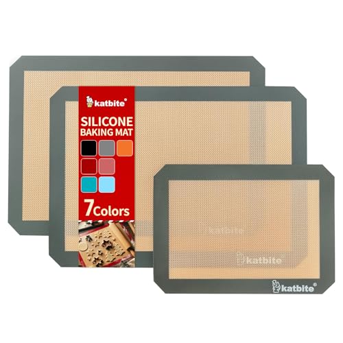 Katbite Silicone Baking Mats Set - 3 Nonstick Baking Sheets