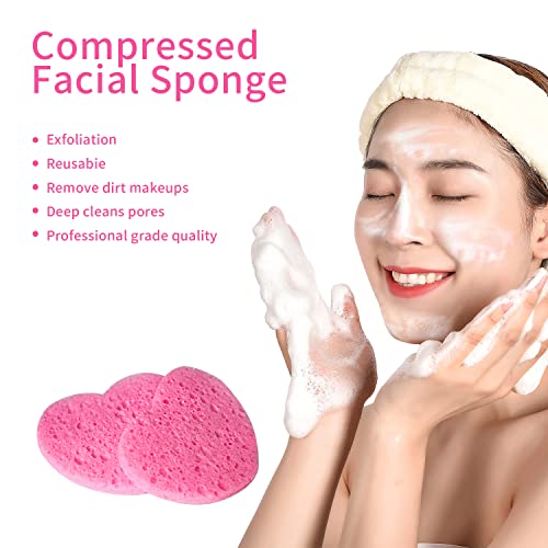 50-Count Natural Cellulose Facial Sponges for Cleansing & Exfoliating