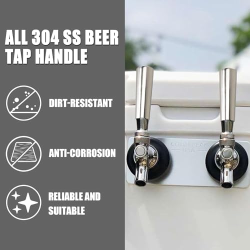 Stainless Steel Beer Tap Handle - Upgraded 3/8” Thread Kegerator Accessory
