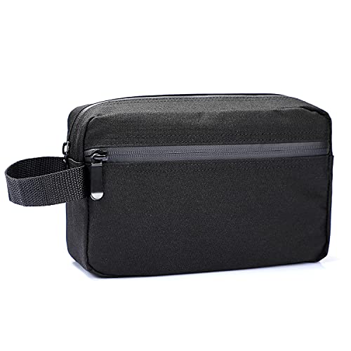 Men's Travel Toiletry Bag - Portable Shaving Organizer (Black)