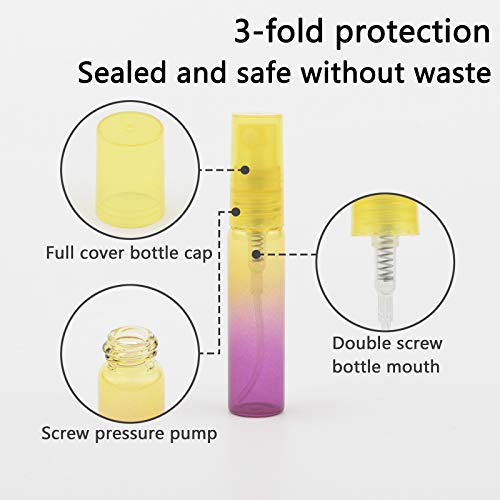 Kesell 20-Pack Yellow-Rose Gradient 5ml Glass Spray Bottles - Fine Mist Atomizers for Perfume, Essential Oils, DIY