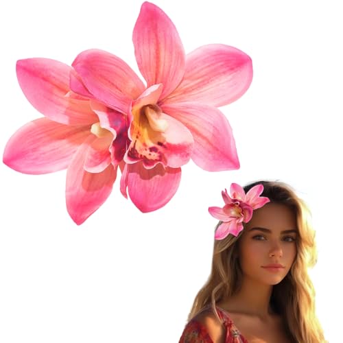 6-Inch Orchid Flower Hair Clip - Hawaiian Hibiscus Barrettes