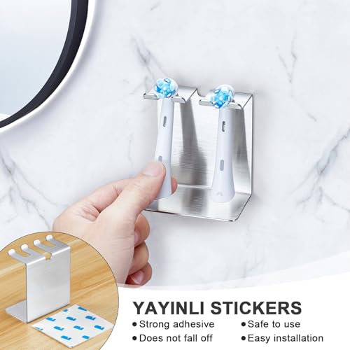 YAYINLI Stainless Steel Toothbrush Holder - Wall-Mounted & Tabletop