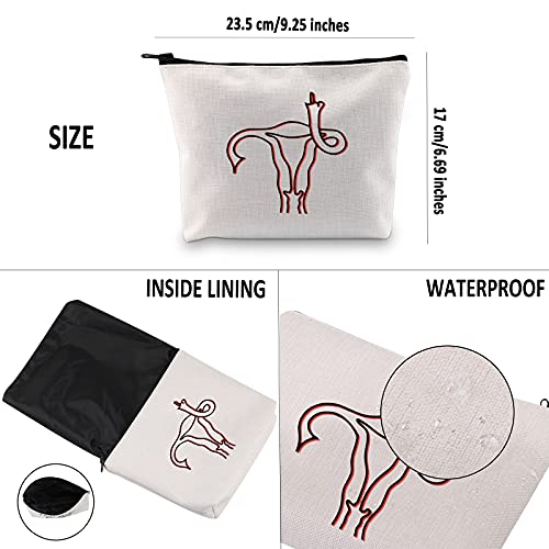 G2TUP Feminist Women Empowerment Makeup Bag V White Bag Travel Cosmetic Pouch