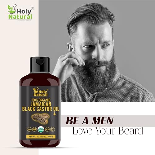 Holy Natural Organic Jamaican Black Castor Oil for Hair Growth (10.15 fl oz)