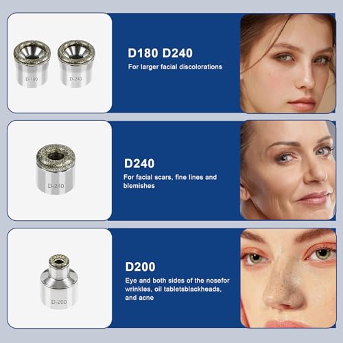 Mcwdoit 4 Pack Diamond Dermabrasion Heads for Microdermabrasion Home Facial Tool