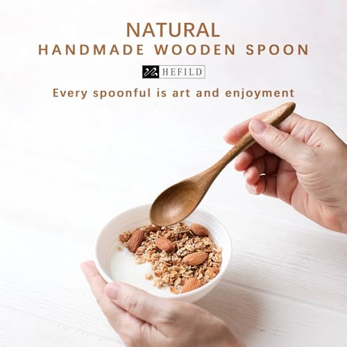 Mini Wooden Spoons Set - 4-Piece Acacia Honey Spoons, 5.8 Inch
