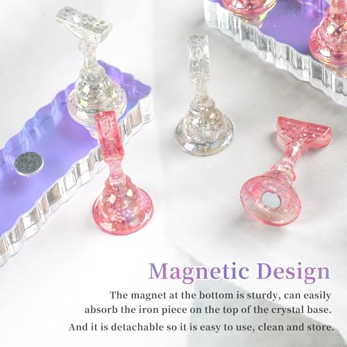 BQAN Acrylic Nail Holder Stand Set with 96 Reusable Clay Tips