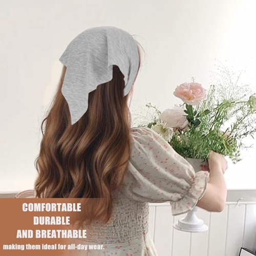 Gjinxi 5-Pack Triangle Bandana Elastic Headbands Solid Color