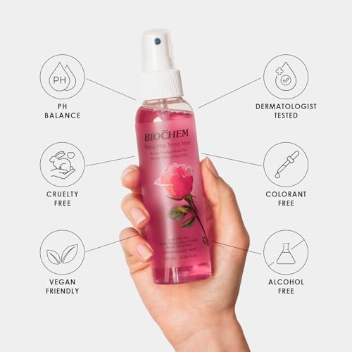 BIOCHEM Rosa Vita Tonic Mist 3-in-1 Rose Water Facial Spray - Hydrating & Refreshing