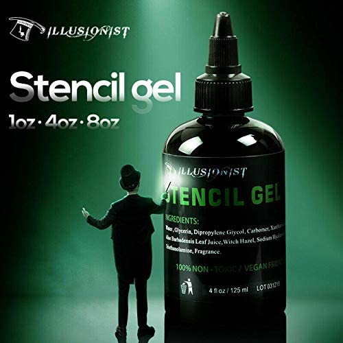 Illusionist Tattoo Stencil Gel Solution - 4 Oz for Dark, Clean Transfers