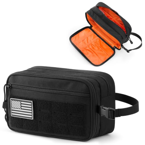 G4Free Black Waterproof Men’s Toiletry Travel Bag with Multiple Pockets