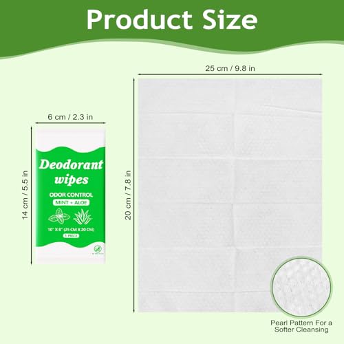Aloe Vera & Mint Deodorizing Body Shower Wipes - 100 Pack
