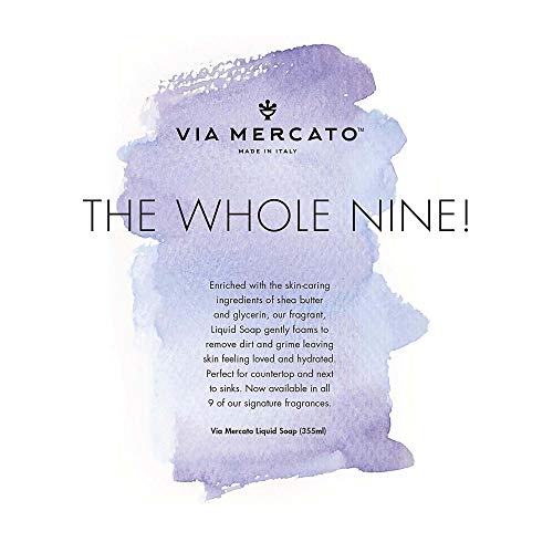 Via Mercato Liquid Soap - Shea Butter Enriched, 12 oz Waterlily & Sandalwood