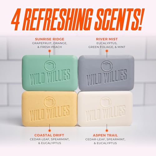 Wild Willies Natural Moisturizing Bar Soap for Men - Shea Butter & Coconut Oil