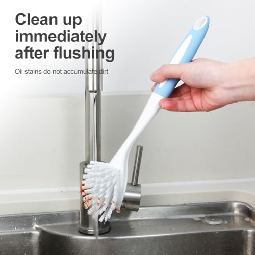 CQT 4-Pack Kitchen Scrub Brushes with Comfortable Long Handle