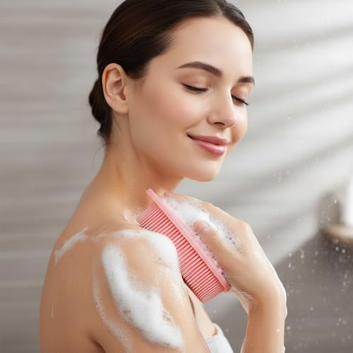 Silicone Body Scrubber Set - 2 Pcs Exfoliating Loofah for All Skin Types