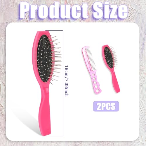 Pink Wig Brush Set - 2 PCS Detangling Brushes for Synthetic Wigs